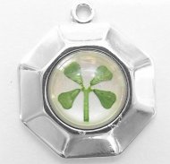 White Gold Plated Octagon (Bagua)
