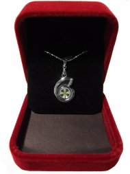 White Gold Plated Nautilus Clover