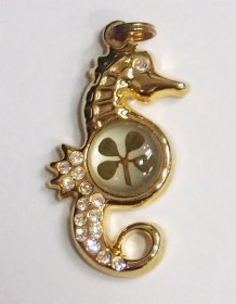 Yellow Gold Plated Seahorse Clover