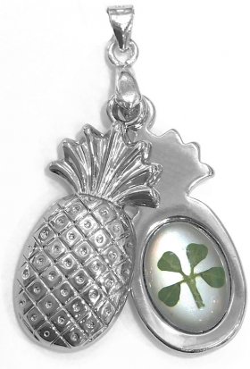 White Gold Plated Pineapple Locket