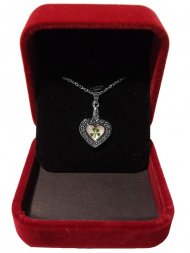 White Gold Plated Clover Heart White Gold Plated Clover Heart