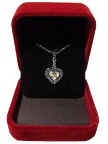 White Gold Plated Clover Heart