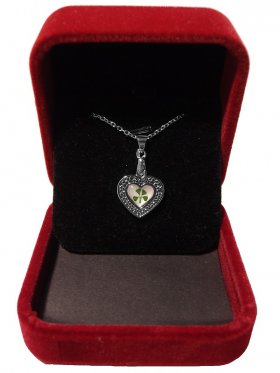 White Gold Plated Clover Heart