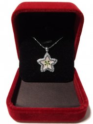 White Gold Plated Crystal Lucky Star Clover