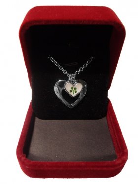 White Gold Plated Double Hearts Clover