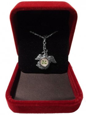 White Gold Plated Legendary Phoenix Clover