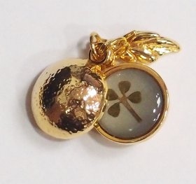 Yellow Gold Plated Orange Locket Clover