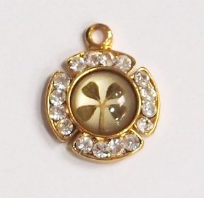 Yellow Gold Plated Circle 16C Clover