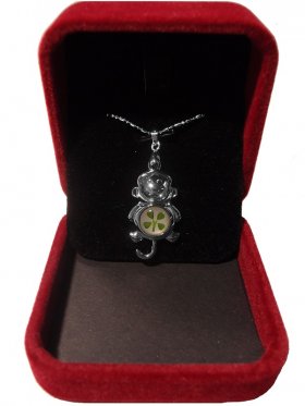 White Gold Plated Agile Monkey Clover