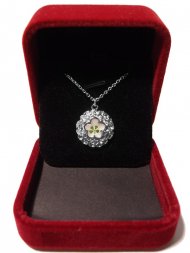 White Gold Plated Carnation Clover (Mk 2) White Gold Plated Carnation Clover (Mk 2)