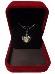 White Gold Plated Enchanting Lotus Four Leaf Clover