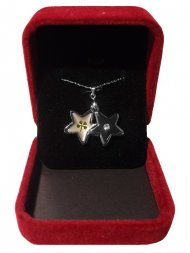 White Gold Plated Lucky Star Locket White Gold Plated Lucky Star Locket
