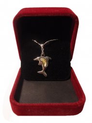 White Gold Plated Affectionate Dolphin Clover
